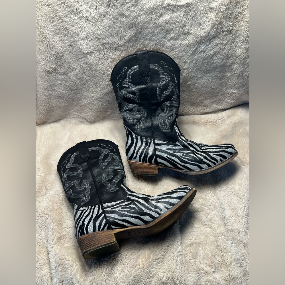 ROPER Girl's Riley Zebra Size 3 Western Boots - Picture 6 of 6